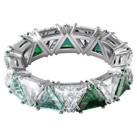 Swarovski Millenia cocktail ring Triangle cut crystals, Green, Rhodium plated - 5608529 Swarovski Millenia cocktail ring Triangle cut crystals, Green, Rhodium plated - 5608529