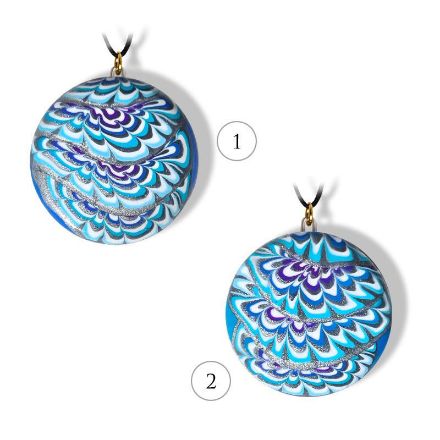 Smykke Krysantemum, blå & lilla, med snor-28020744 Smykke Krysantemum, blå & lilla, med snor-28020744