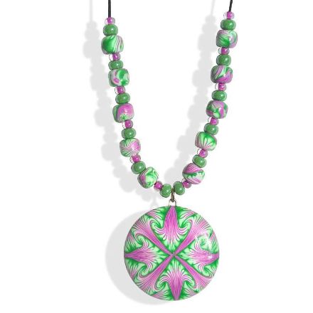 Håndlaget Collier. Paradoks, Grønn og lilla - 280207456 Håndlaget Collier. Paradoks, Grønn og lilla - 280207456