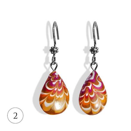 Øredobber Krysantemum, oransje & rød -280207468 Øredobber Krysantemum, oransje & rød -280207468