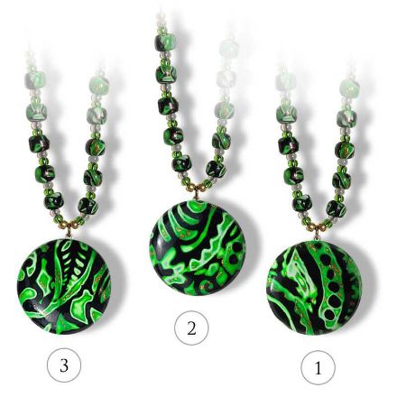 Collier Hidden Magic, grønn mønster - 280207485 Collier Hidden Magic, grønn mønster - 280207485