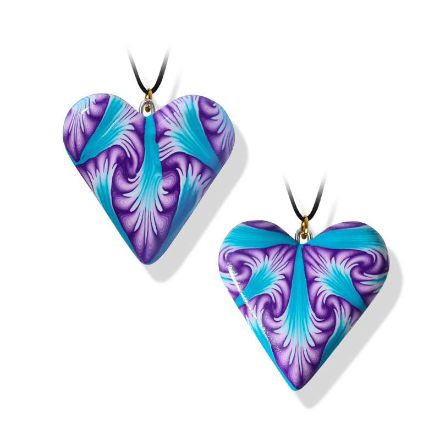 Hjertesmykke Paradoks, Lilla & Blå mønster, 34x34 mm -280207491 Hjertesmykke Paradoks, Lilla & Blå mønster, 34x34 mm -280207491