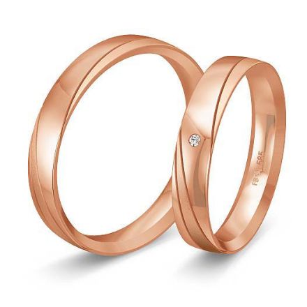 Gifteringer i rødt gull 14 kt, 4 mm. BASIC SLIM - 480420500 Gifteringer i rødt gull 14 kt, 4 mm. BASIC SLIM - 480420500