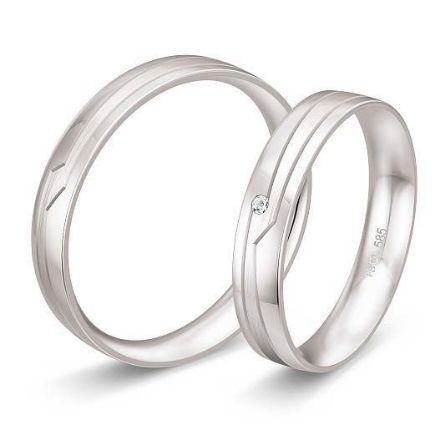 Gifteringer i hvitt gull 14 kt, 4 mm. BASIC SLIM - 48042070 Gifteringer i hvitt gull 14 kt, 4 mm. BASIC SLIM - 48042070