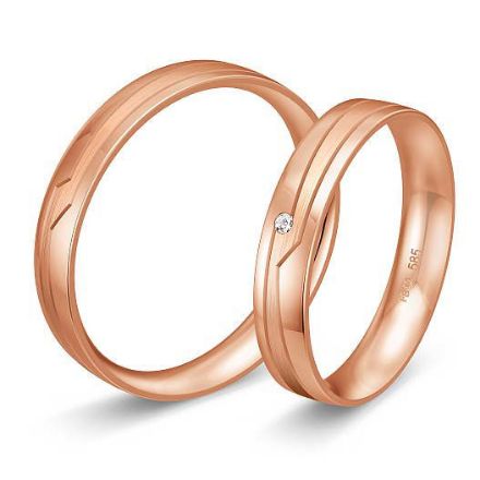 Gifteringer i rødt gull 14 kt, 4 mm. BASIC SLIM - 480420700 Gifteringer i rødt gull 14 kt, 4 mm. BASIC SLIM - 480420700