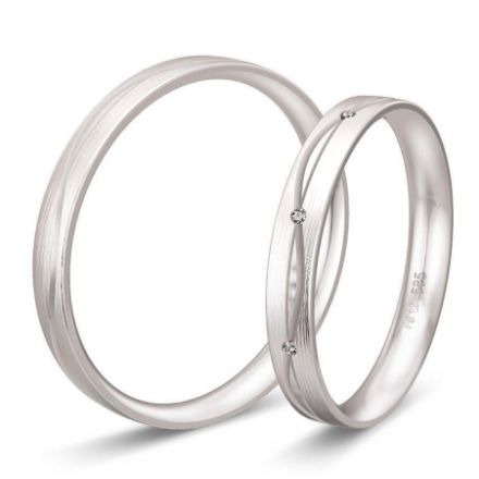 Gifteringer i hvitt gull 14 kt, 3 mm. BASIC LIGHT  -  48057011 Gifteringer i hvitt gull 14 kt, 3 mm. BASIC LIGHT  -  48057011