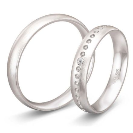 Gifteringer i hvitt gull 14 kt, 4 mm. BASIC LIGHT - 48057051 Gifteringer i hvitt gull 14 kt, 4 mm. BASIC LIGHT - 48057051