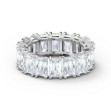 Swarovski Vittore wide ring White, Rhodium plated  - 5562129