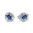 Diamantøredobber i gull 14 kt med 0,12 ct W-SI og safir - BUR760054