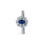 Diamantring med 0,08ct i hvitt gull med safir-577251