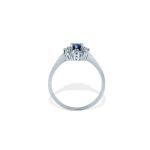 Diamantring med 0,08ct i hvitt gull med safir-577251