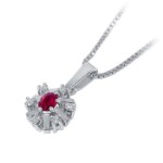 Diamantsmykke med 0,06 ct W-Si og rubin-270158