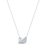 Swarovski smykke Dancing Swan necklace Swan, White, Rhodium plated - 5514421