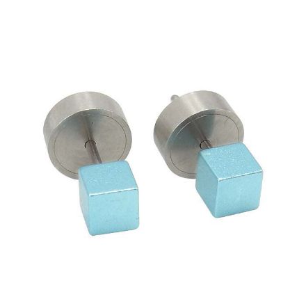 Øredobber fra Apero, firkantete små. Isblå - 513 Øredobber fra Apero, firkantete små. Isblå - 513