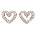  Swarovski øredobber Una, Heart, Small, Rose-gold tone - 5628659