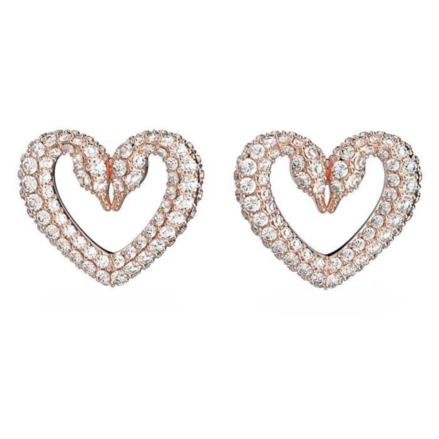  Swarovski øredobber Una, Heart, Small, Rose-gold tone - 5628659