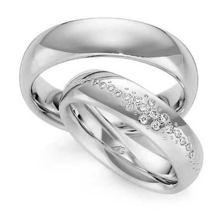 Gifteringer i hvitt gull 9 kt, 5.5 mm. GERSTNER -28621 Gifteringer i hvitt gull 9 kt, 5.5 mm. GERSTNER -28621