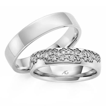 Gifteringer i hvitt gull 14 kt, 5 mm. GERSTNER -28975 Gifteringer i hvitt gull 14 kt, 5 mm. GERSTNER -28975