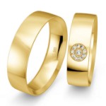 Gifteringer fra Breuning gult gull 14 kt, diam. 0.065 ct, 6 mm. Joy 2 - 4804529