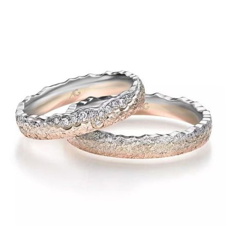 Gifteringer i rosé & hvitt gull 14 kt, 4 mm. GERSTNER - 4311734 Gifteringer i rosé & hvitt gull 14 kt, 4 mm. GERSTNER - 4311734