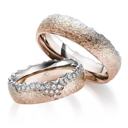 Gifteringer i rosé & hvitt gull 14 kt, 6 mm. GERSTNER - 4311736 Gifteringer i rosé & hvitt gull 14 kt, 6 mm. GERSTNER - 4311736