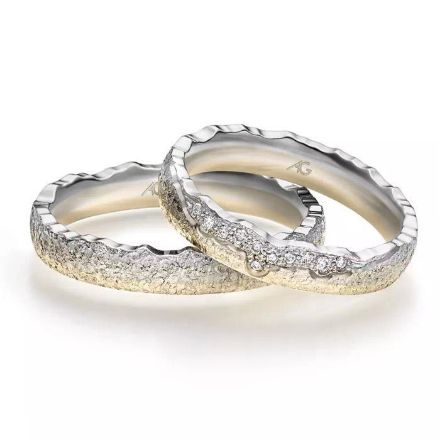 Gifteringer i gult & hvitt gull 14 kt, 4 mm. GERSTNER - 4312664 Gifteringer i gult & hvitt gull 14 kt, 4 mm. GERSTNER - 4312664