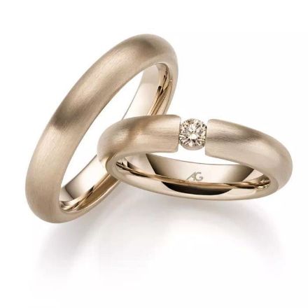 Gifteringer nøttefarget gull 14 kt, 4.5 mm. GERSTNER - 431306 Gifteringer nøttefarget gull 14 kt, 4.5 mm. GERSTNER - 431306