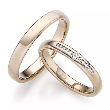 Gifteringer nøttefarget gull 14 kt, 3 mm. GERSTNER - 431309 Gifteringer nøttefarget gull 14 kt, 3 mm. GERSTNER - 431309