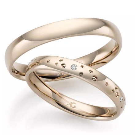 Gifteringer nøttefarget gull 14 kt, 3 mm. GERSTNER - 431312 Gifteringer nøttefarget gull 14 kt, 3 mm. GERSTNER - 431312