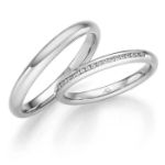 Gifteringer hvitt gull 14 kt, 2.5 mm & 3 mm. GERSTNER - 31314