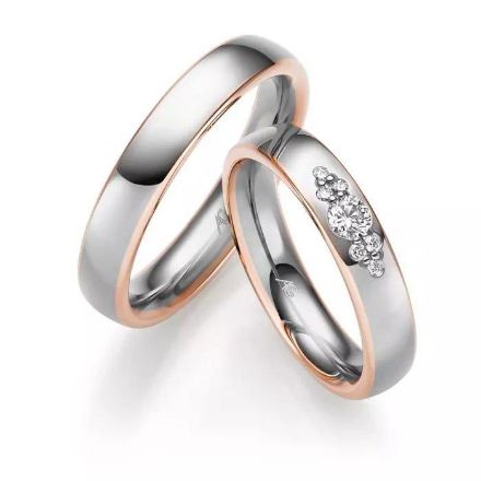 Gifteringer hvitt & rødt gull 14 kt, 4.5 mm. GERSTNER - 431330 Gifteringer hvitt & rødt gull 14 kt, 4.5 mm. GERSTNER - 431330