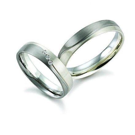 Gifteringer i palladium 500 & hvitt gull 9 kt, 4.5 mm. GERSTNER - 128345 Gifteringer i palladium 500 & hvitt gull 9 kt, 4.5 mm. GERSTNER - 128345