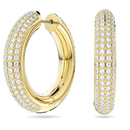 Swarovski øredobber Dextera hoop Medium, hvitt, gull - 5618305 Swarovski øredobber Dextera hoop Medium, hvitt, gull - 5618305