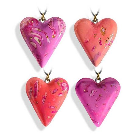 Hjertesmykke Rosa, 25x23 mm. -28020718 Hjertesmykke Rosa, 25x23 mm. -28020718