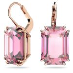 Swarovski øredobber Octagon cut, rose gold-tone plated - 5619502