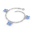Charms-armbånd i sølv - Blå sommerfugler - 32502