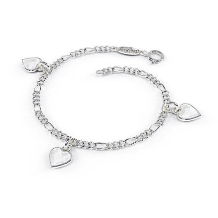 Charms-armbånd i sølv - Hvite hjerter  - 22503 Charms-armbånd i sølv - Hvite hjerter  - 22503