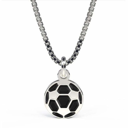 Smykke Halskjede i sølv - Sort fotball - 24706 Smykke Halskjede i sølv - Sort fotball - 24706