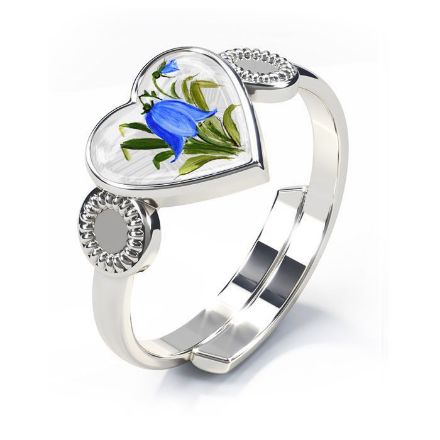 Ring Blåklokke hjerte i sølv - 220320 Ring Blåklokke hjerte i sølv - 220320