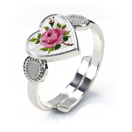 Ring Rosa hjerte i sølv - 220310 Ring Rosa hjerte i sølv - 220310