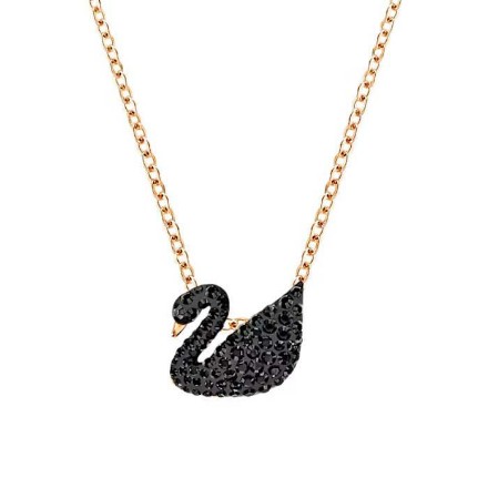 Smykke Swarovski Iconic Swan Pendant, Black, Rose-gold tone plated - 5204133	 Smykke Swarovski Iconic Swan Pendant, Black, Rose-gold tone plated - 5204133