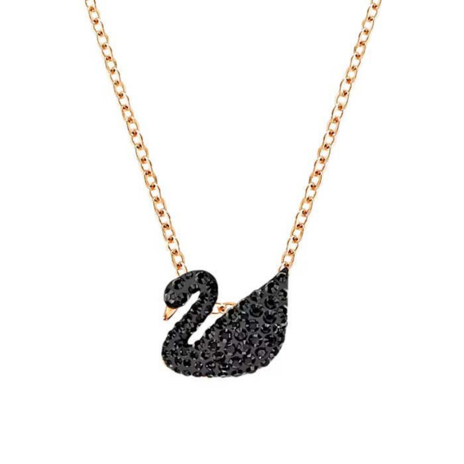 Smykke Swarovski Iconic Swan Pendant, Black, Rose-gold tone plated - 5204133
