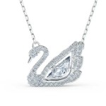 Swarovski smykke Dancing Swan necklace Swan, White, Rhodium plated - 5514421