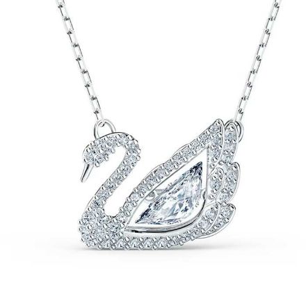 Swarovski smykke Dancing Swan necklace Swan, White, Rhodium plated - 5514421 Swarovski smykke Dancing Swan necklace Swan, White, Rhodium plated - 5514421