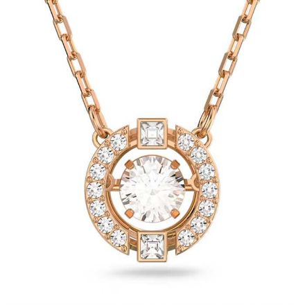 Swarovski Sparkling Dance Round Necklace, White, Rose-gold tone plated - 5272364 Swarovski Sparkling Dance Round Necklace, White, Rose-gold tone plated - 5272364