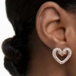 Swarovski øredobber Una, Heart, Small, Rose-gold tone - 5628659
