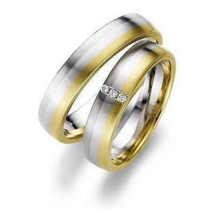 Gifteringer i palladium 950 & gull 14 kt, 4.5 mm. GERSTNER - 27196	 Gifteringer i palladium 950 & gull 14 kt, 4.5 mm. GERSTNER - 27196