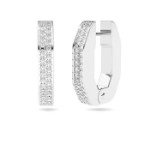 Swarovski øredobber Dextera hoop Octagon, pavé, small, hvitt - 5618307