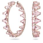 Swarovski øredobber Ortyx hoop Triangle cut, pink, rose - 5614931