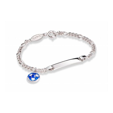Armbånd Blå fotball i sølv Armbånd Blå fotball i sølv